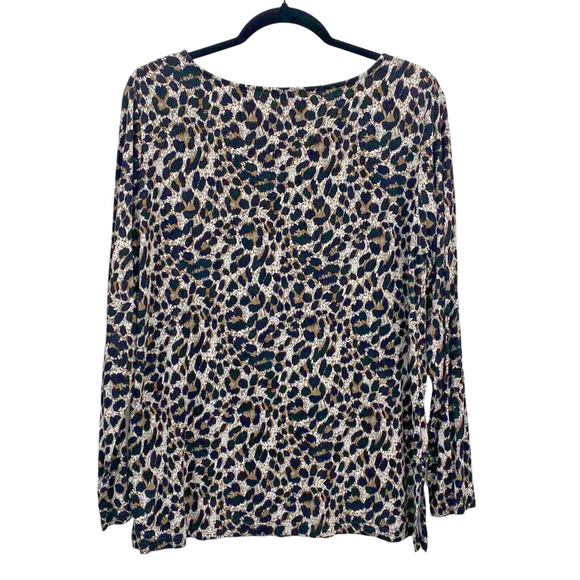 Mario Serrani Long Sleeve Tunic Top-Womens L-Trendy Soft Comfy Leopard Print - Picture 10 of 10